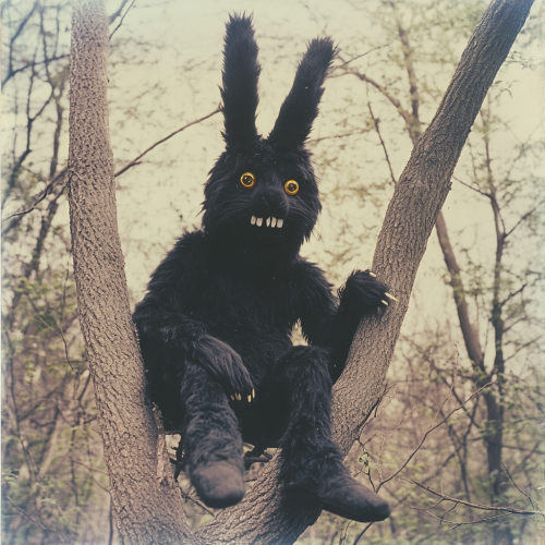 A Tall Rabbit Smiling in the Forest