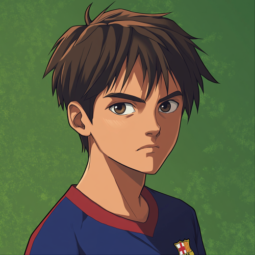 A Teenage Messi in Blue Barcelona Kit