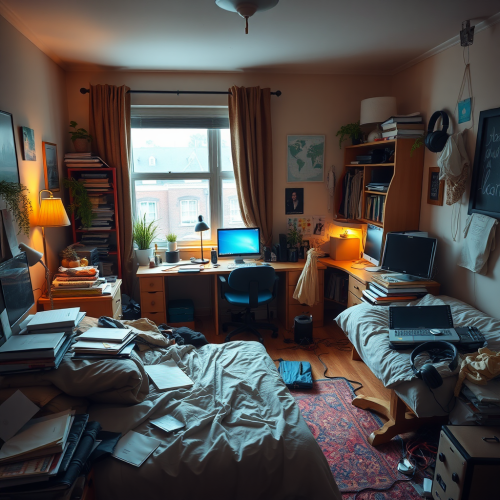 A Teenager's Messy Room Full of Items