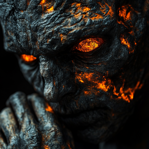 A Terrifying Monster in a Dark Coffin