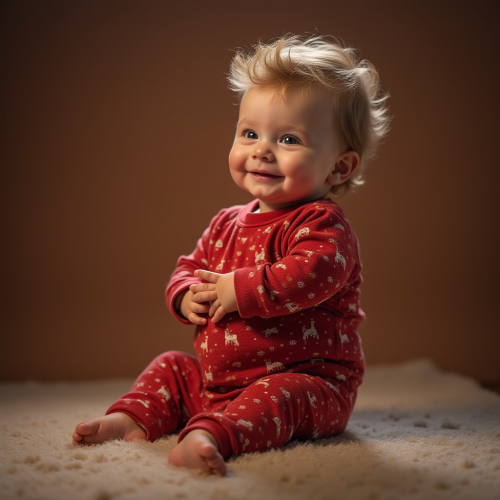 A Toddler's Big Belly on Christmas Morning