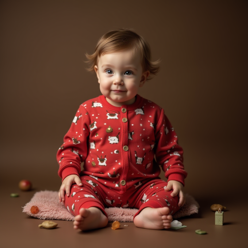A Toddler Boy Growing Fatter on Christmas