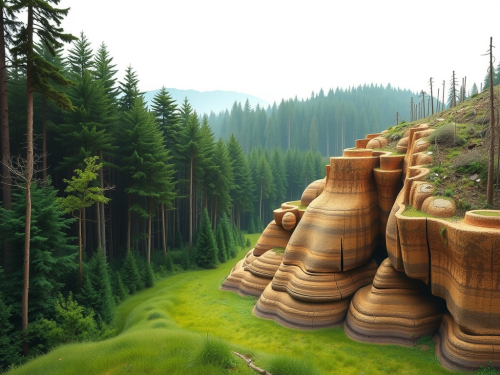 A Vibrant Forest Versus Barren Landscape Poster