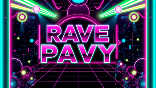A Vibrant Retro-Futuristic Rave Party Poster