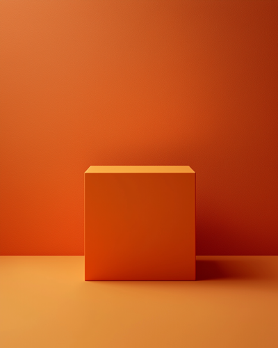 A View from Eye Level of Warm Orange Desk