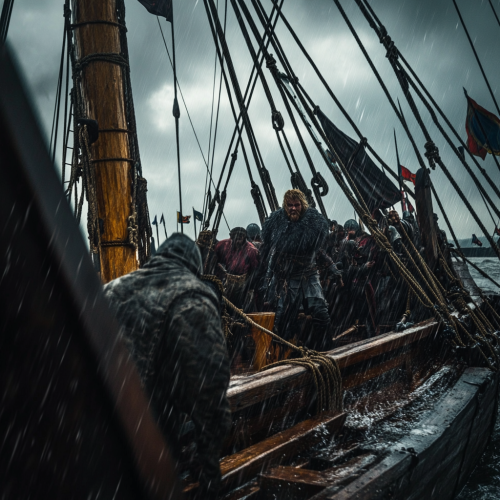 A Viking's Standoff: Wolf Attacks Ship