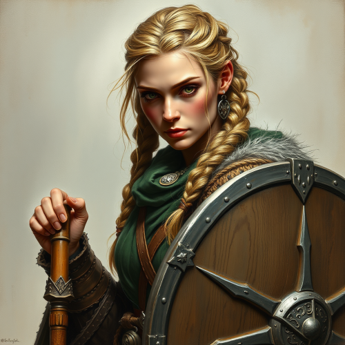 A Viking Shield Maiden Cleric Warrior Portrait