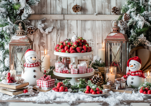 A Vintage Christmas Tea Party with Snowmen and Decor