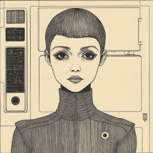 A Vintage Sci-Fi Woman with Edward Gorey's Style A Vintage Sci-Fi Woman with Edward Gorey's Style