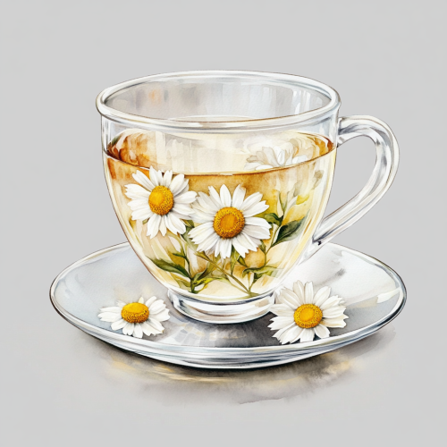 A Warm Chamomile Tea in a Glass Cup