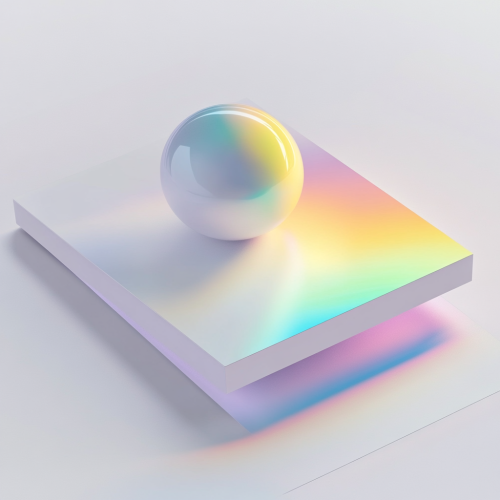 A White Business Card with Gradient Ball Logo
