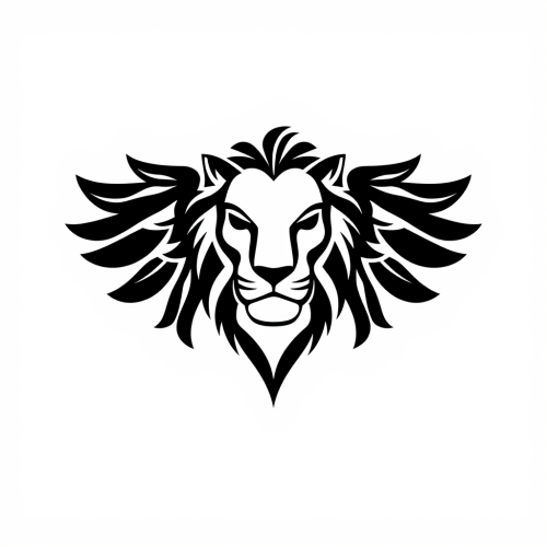 A Winged Lion Logo on White Background