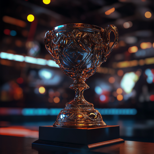 A Winner Trophy in Sunny E-Sports Game Contest