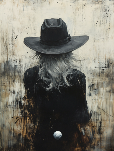 A Woman Golfing in Jeremy Mann's Style A Woman Golfing in Jeremy Mann's Style