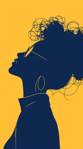 A Woman with Pizzazz in Minimalist Style