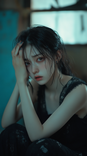 A Worried Japanese Model Influencer in Ultra Definition