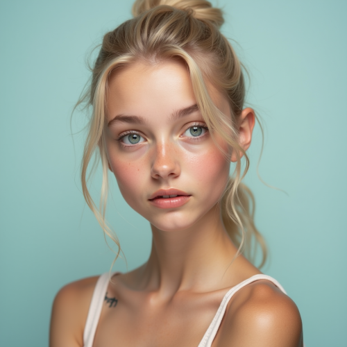 A Young Blonde Girl with Blue Eyes