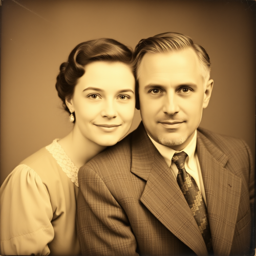 A Young Girl and Her Husband's Portrait