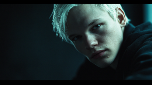 A Young Julian Assange in Moody Cinematic Shadows