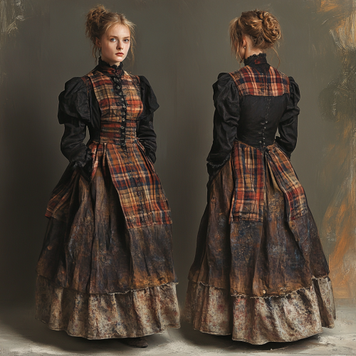 A Young Lady in Shabby Victorian Dress