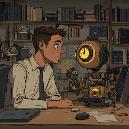 A Young Man in Office with Truth Orb.