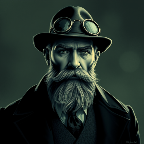 A bearded detective from the 1920s investigates.