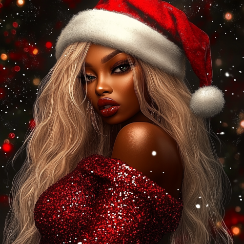 A beautiful African American woman in festive attire