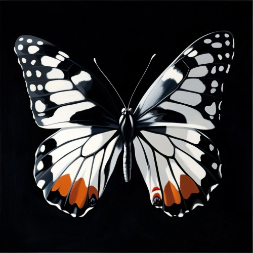 A beautiful Dalmatian-patterned butterfly on elegant background