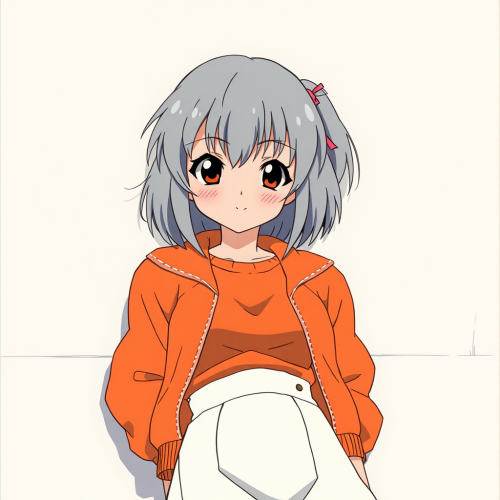 A beautiful girl in 80s anime style