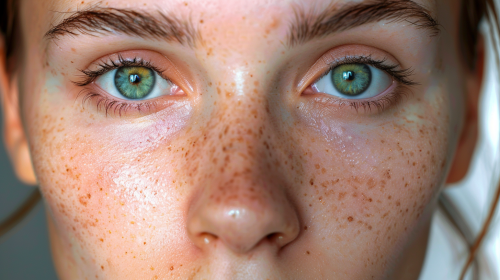 A beautiful natural face in bright light