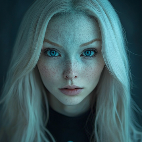 A beautiful woman transforms into an alien