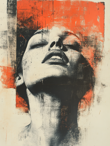 A beautiful woman with mushroom features and emotions