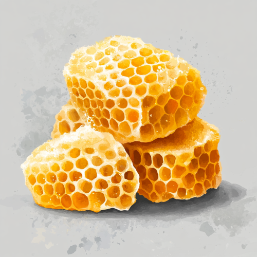 A beautiful yellow honeycomb watercolor illustration