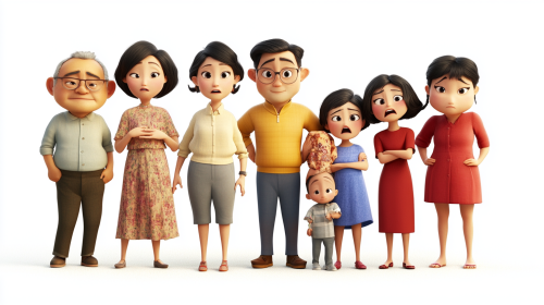 A blend of Chinese and Malaysian families at in grief and anger.