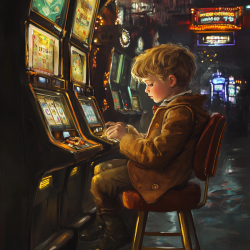 A boy from old days in modern casion