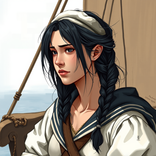 A brave young sailor with black hair.