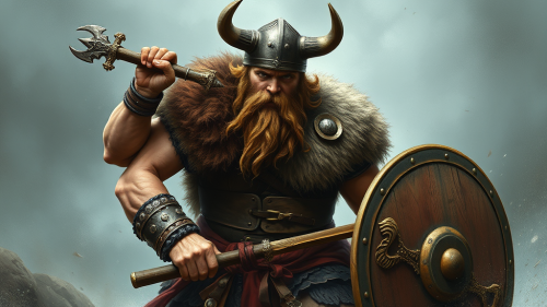 A brown Viking warrior.