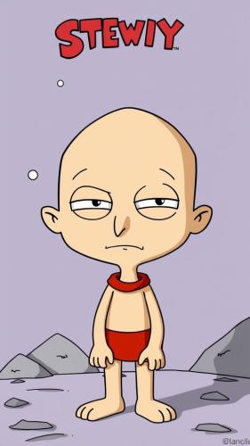 A cartoon character named Stewie Griffin is displayed.