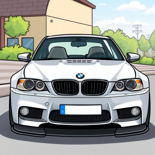 A cartoon of a BMW M3 in PNG.