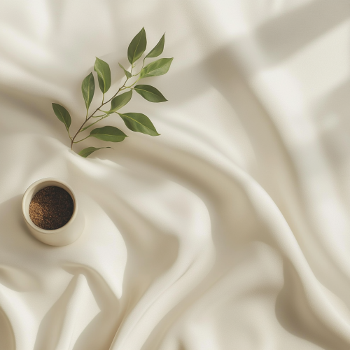 A clean, modern flat lay with soft cream tones