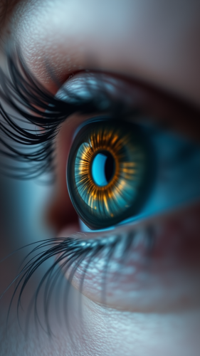 A close-up of space in the eye.