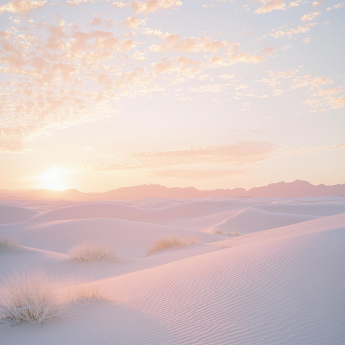 A colorful sunrise in the desert landscape