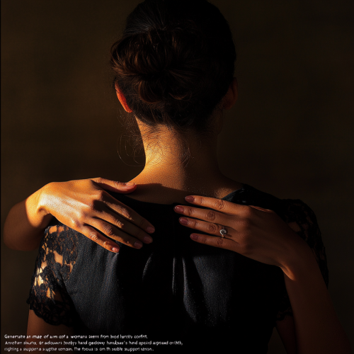 A comforting hand on her back A comforting hand on her back