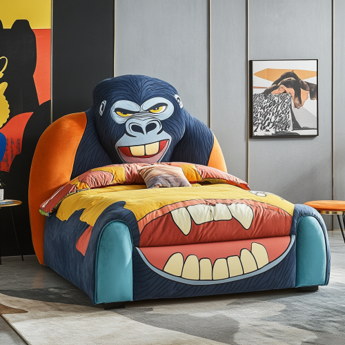 A cozy gorilla bed