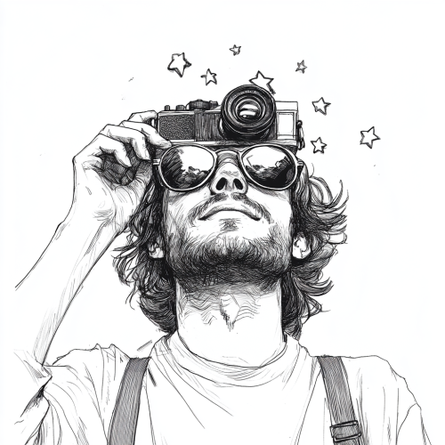 A creative person with a camera and stars