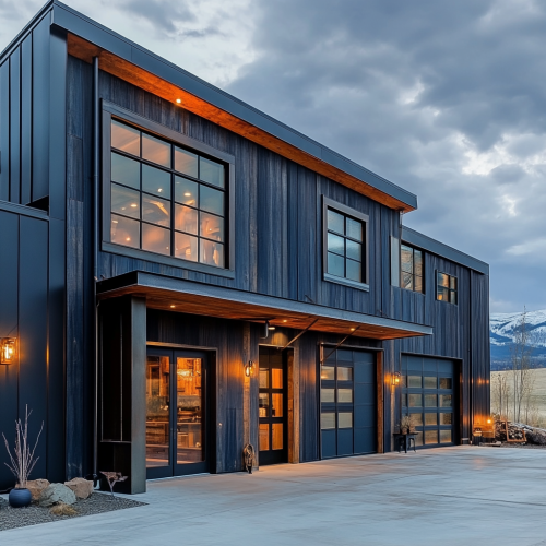 A dark mountain home in Montana with modern design