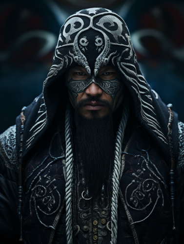 A detailed picture of Venom in Kazakh attire.