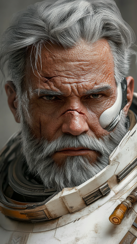 A detailed portrait of a Persian male warrior.