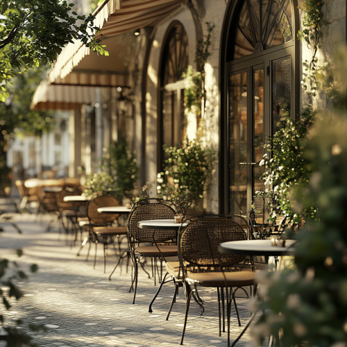 A fancy Parisian cafe with outdoor charm