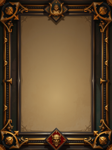 A fantasy trading card with blank frame.